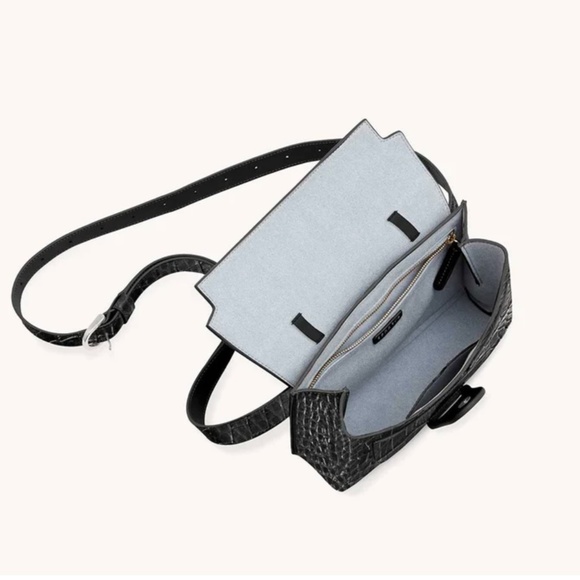 SENREVE Aria Black Leather Croc-Embossed Belt Bag New With Tags - Picture 12 of 16